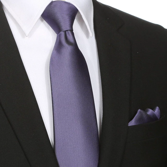 Alt view image 3 of 6 - Mens Lavender Purple Solid Ties Pure Color Holiday Tie