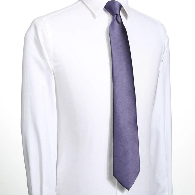 Alt view image 4 of 6 - Mens Lavender Purple Solid Ties Pure Color Holiday Tie