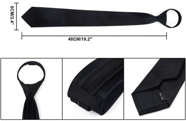 Alt view image 2 of 7 - Men's Solid Color Formal Necktie for Business-Wedding Classic Black Ties
