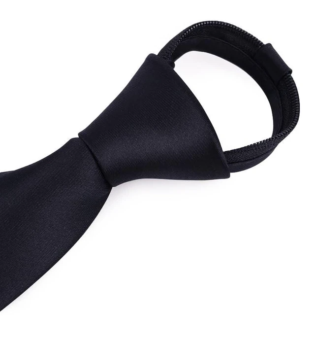 Alt view image 6 of 7 - Men's Solid Color Formal Necktie for Business-Wedding Classic Black Ties