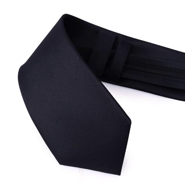 Alt view image 7 of 7 - Men's Solid Color Formal Necktie for Business-Wedding Classic Black Ties