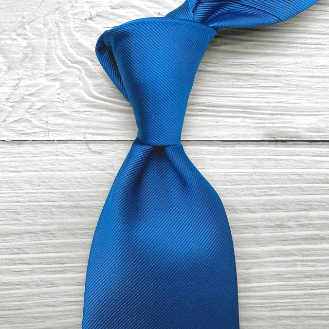 Alt view image 4 of 6 - Mens 58'' Regular Royal Blue Solid Tie Formal Cravat Necktie + Gift Box