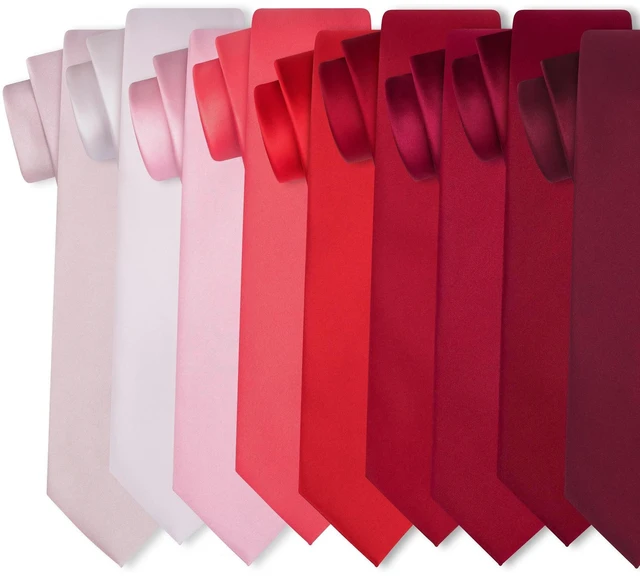 Alt view image 6 of 7 - Mens Petal Pink Tie Solid Wedding Blush Necktie For Men + Gift Box