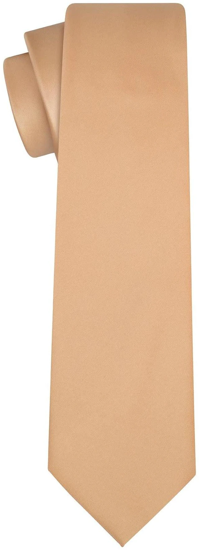 Alt view image 3 of 7 - Sand Color Satin Tie Set Gold Solid Ties Mens Necktie + Pocket Square