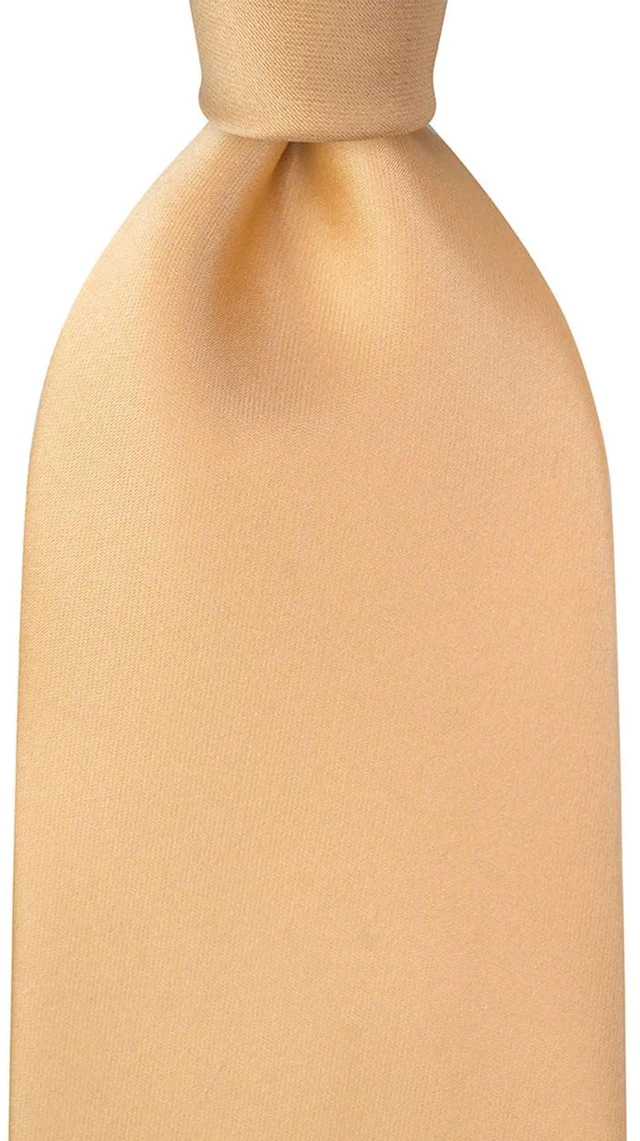 Alt view image 2 of 7 - Sand Color Satin Tie Set Gold Solid Ties Mens Necktie + Pocket Square