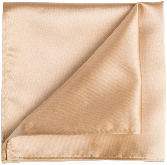 Alt view image 6 of 7 - Sand Color Satin Tie Set Gold Solid Ties Mens Necktie + Pocket Square