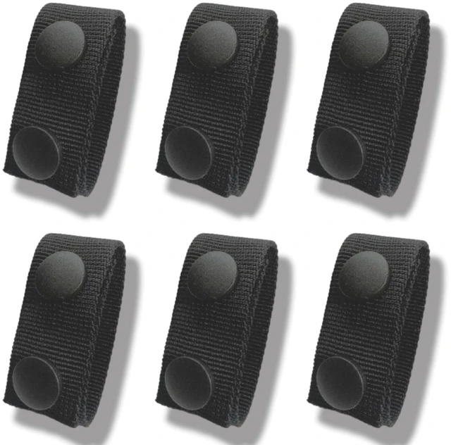 Main image of 6 Pack NRJSSCC Belt Keepers for Duty Belt, 1In Wide Belt Loop Keeper, Fits Belts Within 2.25In, Nylon Duty Belts Keepers with Double Snaps for Tactical, Police, Law Enforcement and Hunting Game, Black