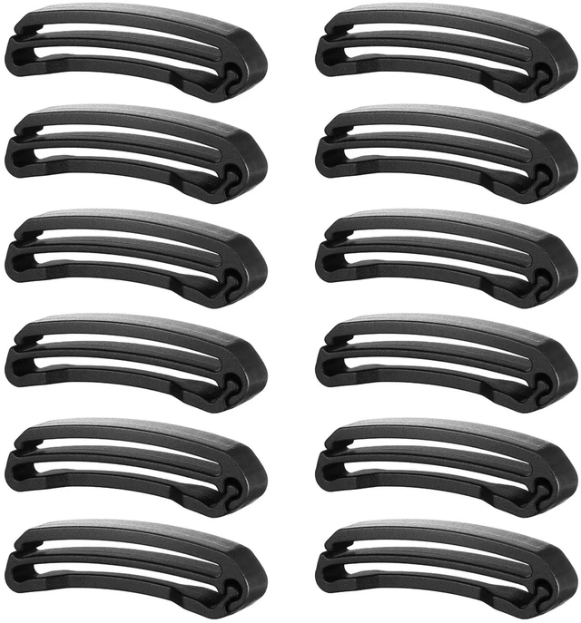 Main image of 12Pcs Backpack Webbing Strap Belt, Backpack Strap Clip Plastic Tri Glide Slide Buckles Backpack Belt Black Strap Clips for Bag Accessories Adjustment Repair