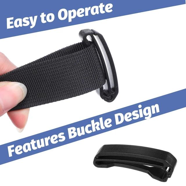 Alt view image 5 of 7 - 12Pcs Backpack Webbing Strap Belt, Backpack Strap Clip Plastic Tri Glide Slide Buckles Backpack Belt Black Strap Clips for Bag Accessories Adjustment Repair