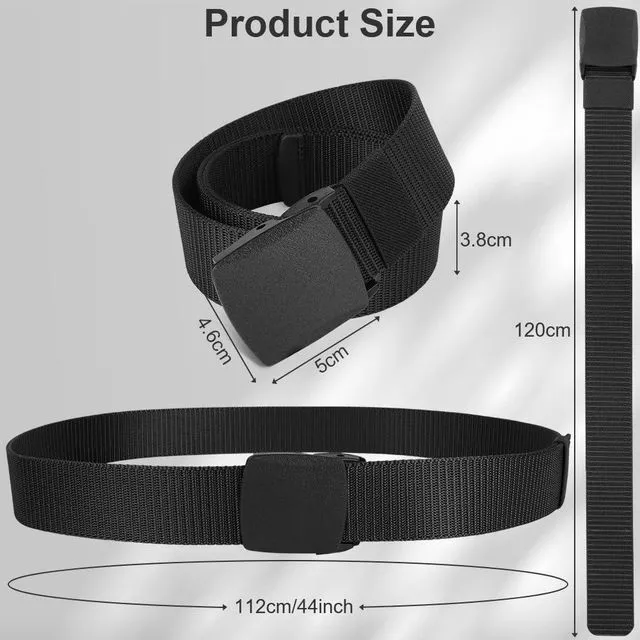 Alt view image 2 of 7 - flintronic Nylon Web Belt, Work Belts for Men, Outdoor Military Belt, Plastic Buckle Mens Nylon Belt, Adjustable Nylon Belt, Metal Free Canvas Plastic Buckle Belt, Lightweight Breathable, 120cm