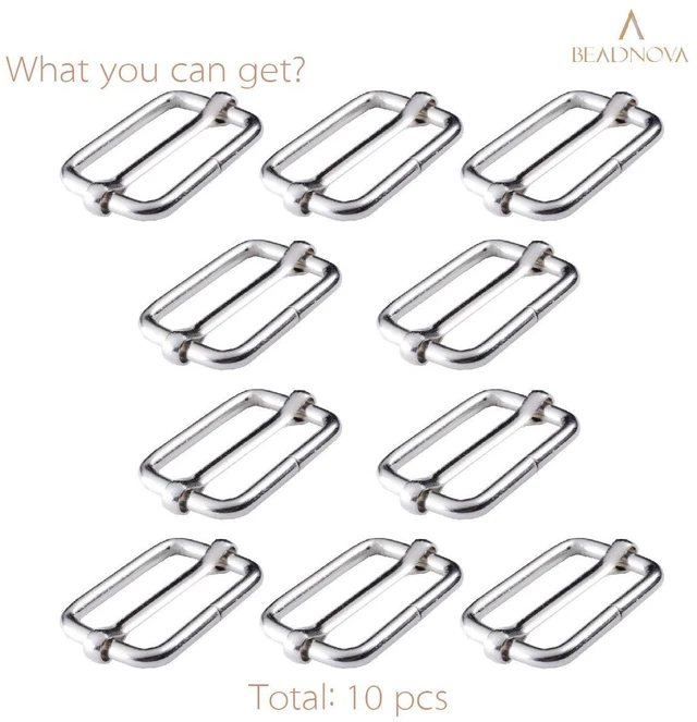 Alt view image 2 of 5 - Adjustable Slide Buckle 1 Inch Triglide Slides Metal Webbing Slider For Strap Belt Backpack Handbag DIY (10 Pieces, Silver Color)