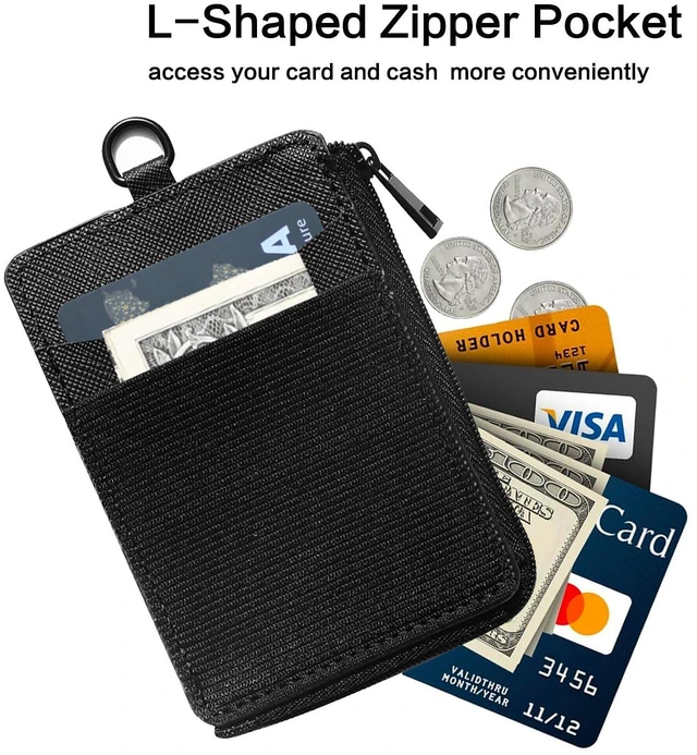 Alt view image 3 of 7 - TOOLIN Slim Card wallets,Elastic Card Holder Wallet, Wallet Vertical Credit Card Holder, Minimalist Front Pocket Wallet For men and Women (Black)
