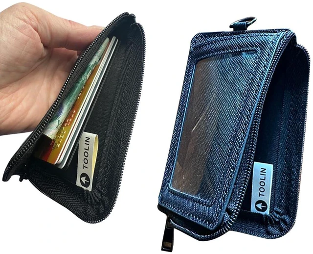 Alt view image 5 of 7 - TOOLIN Slim Card wallets,Elastic Card Holder Wallet, Wallet Vertical Credit Card Holder, Minimalist Front Pocket Wallet For men and Women (Black)