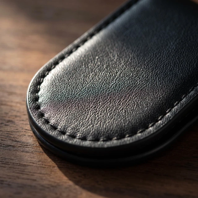 Alt view image 6 of 7 - Leather Business Card Holder Wallet, Slim Minimalist Black Card Holder Case for Men, Fashion Leather Card Wallet for Business Cards, Cash, Small Essentials and Everyday Carry