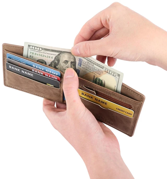 Alt view image 4 of 6 - LOUEBICA Wallet for Men minimalist Leather Mens Bifold Wallets Credit Card Holder with 6 Card Slots