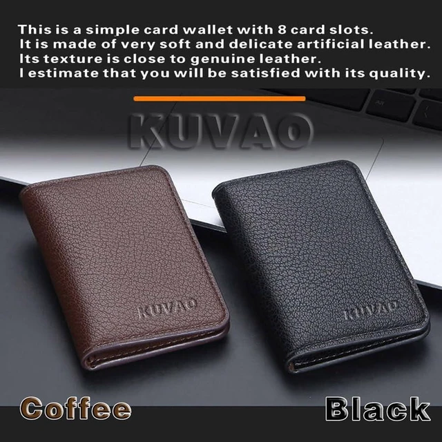 Alt view image 2 of 7 - Slim Thin Credit Card Holder,Soft and delicate PU leather,minimalist wallet for Men & Women,Multiple Card Slots Simple Thin Wallet (Black)