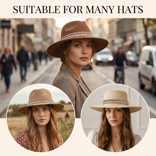 Alt view image 4 of 7 - Twisina Cowboy Hat Bands for Men and Women, Western Hat Band Handmade Brown | Adjustable Cowboy-Hat Accessories for Cowboy/Western/Fedora/Cowgirl Hats 51 in