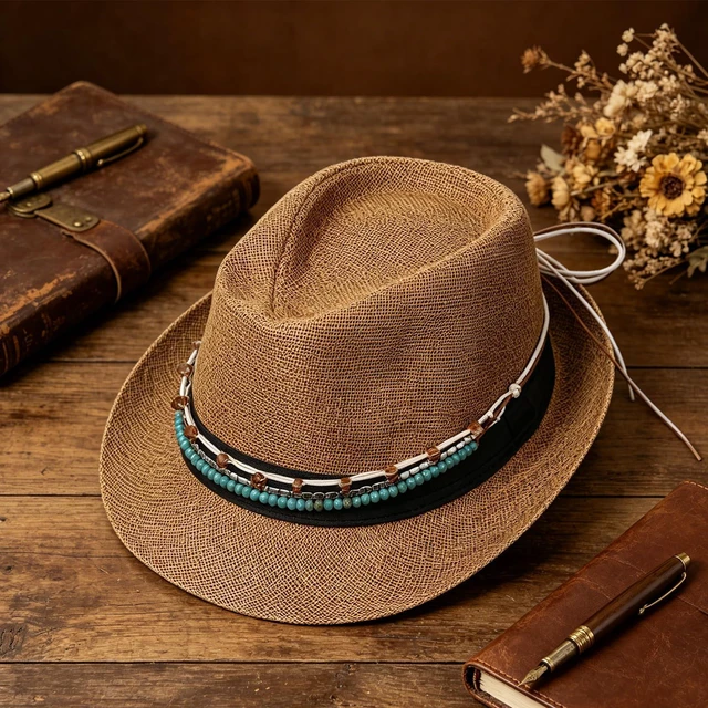 Alt view image 7 of 7 - Hat Band for Cowboy Hats, Turquoise Cowboy Hat Band Western Hats Band-Adjustable Beaded Hatband for Women Cowgirl Men