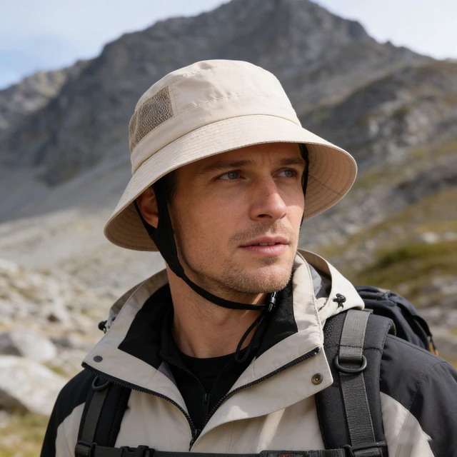 Alt view image 5 of 7 - Women Men Summer Quick-Dry Sun-Hat for Packable UV-Protection Safari-Cap for Fishing Climbing Garding Beige