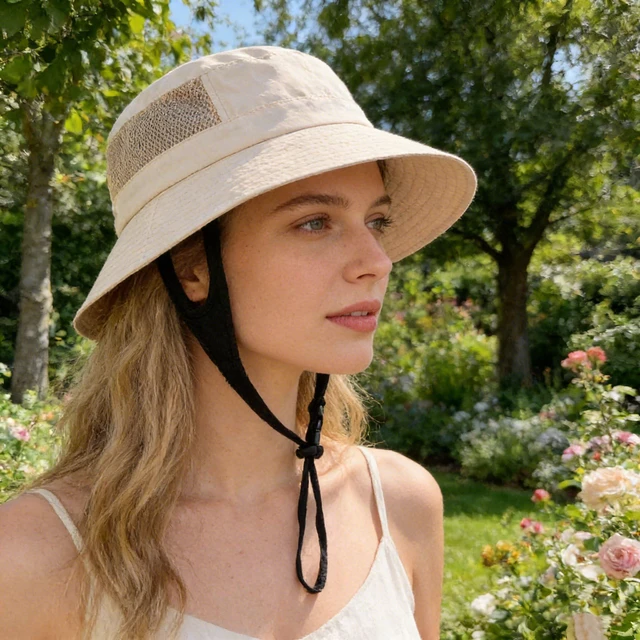Alt view image 6 of 7 - Women Men Summer Quick-Dry Sun-Hat for Packable UV-Protection Safari-Cap for Fishing Climbing Garding Beige