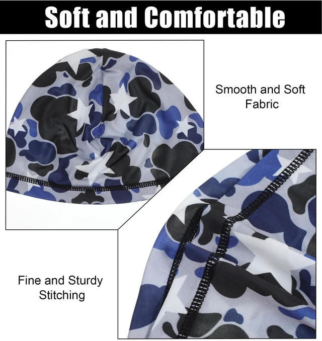 Alt view image 4 of 7 - 4 Pcs Sleeping Cap for Men, Sleep Cap Men Comfortable Night Sleep Headwear
