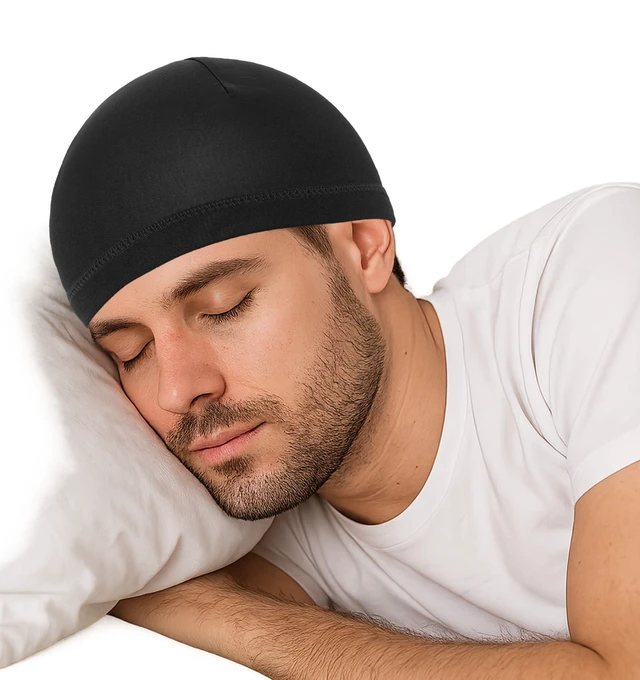 Alt view image 7 of 7 - 4 Pcs Sleeping Cap for Men, Sleep Cap Men Comfortable Night Sleep Headwear