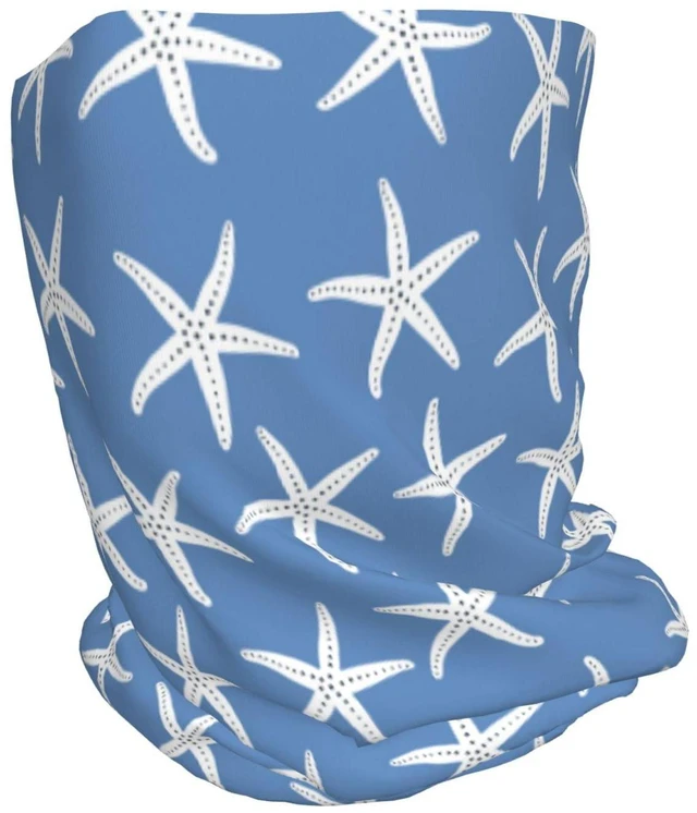 Alt view image 2 of 7 - Blue Starfish Abstract Coastal Beach Nautical Ocean Beanie Chemo Hat Headwear Skull Caps Knitted Hat Unisex Multifunction Nightcap Skull Cap for Women Men
