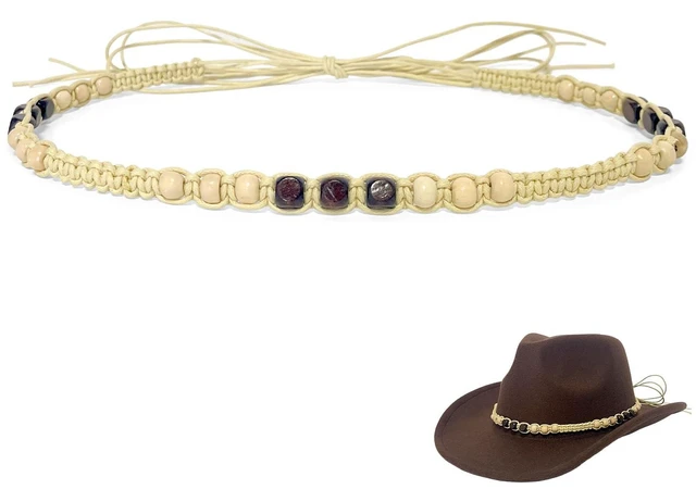 Main image of nemokamai Cowboy Hat Bands for Men Women, Braided Hatbands Belt for Straw/Sun/Beach Hats Multicolor