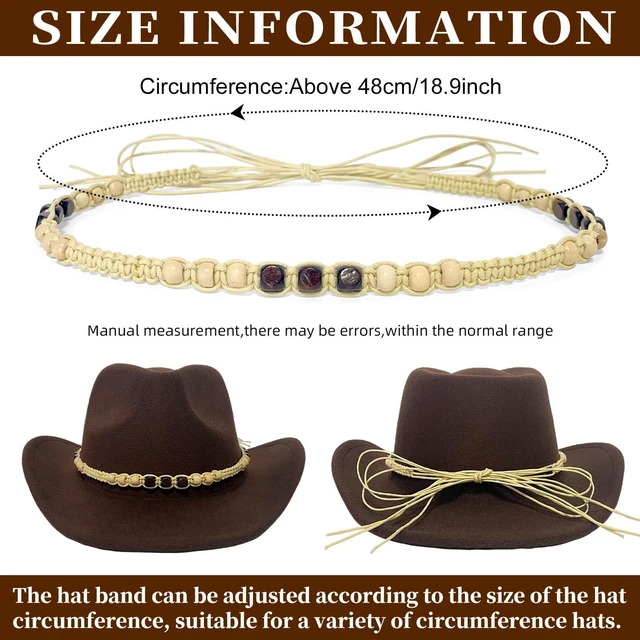 Alt view image 2 of 4 - nemokamai Cowboy Hat Bands for Men Women, Braided Hatbands Belt for Straw/Sun/Beach Hats Multicolor