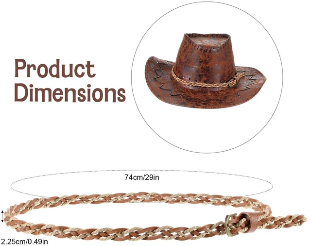 Alt view image 2 of 7 - Quvvarly Cowboy Hat Bands for Men Women, Replaceable Hat Belt for Cowboy Western Fedora Cowgirl Hats, Adjustable PU Leather Hatband, Western Hats Accessories for Outdoor Multicolor