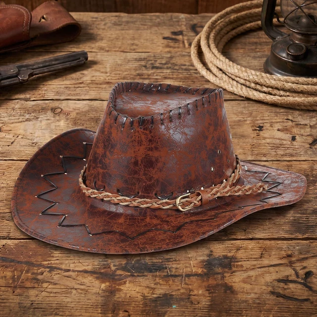 Alt view image 5 of 7 - Quvvarly Cowboy Hat Bands for Men Women, Replaceable Hat Belt for Cowboy Western Fedora Cowgirl Hats, Adjustable PU Leather Hatband, Western Hats Accessories for Outdoor Multicolor