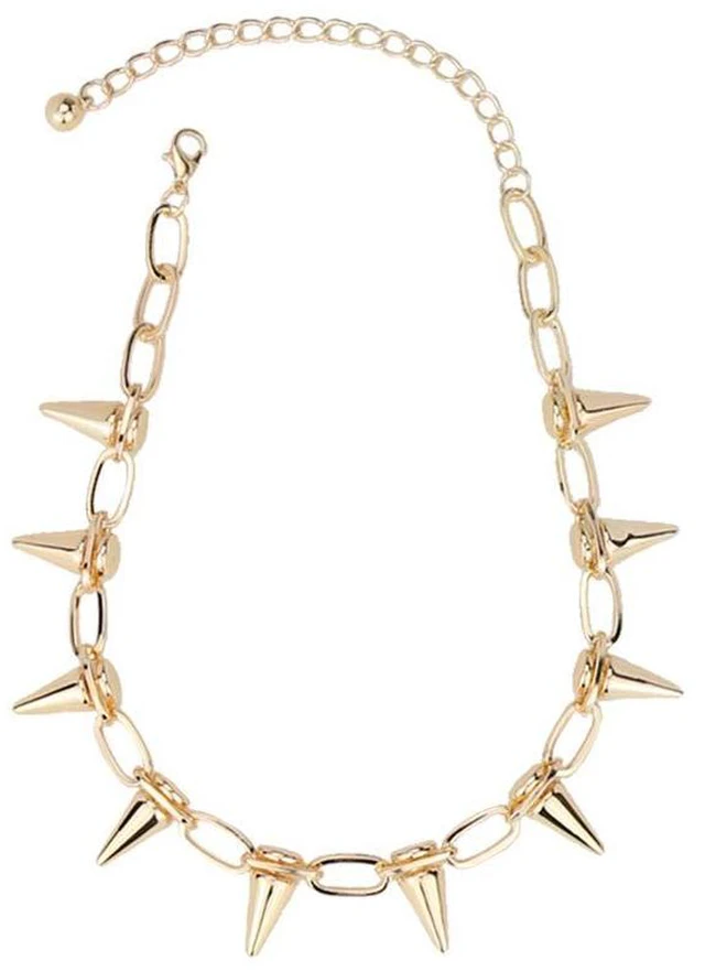 Alt view image 4 of 5 - VIRAVENTO Punk Spike Choker Necklace for Women Gothic Exaggerated Bullet Necklace Vintage Gold Silver Black Spike Necklace