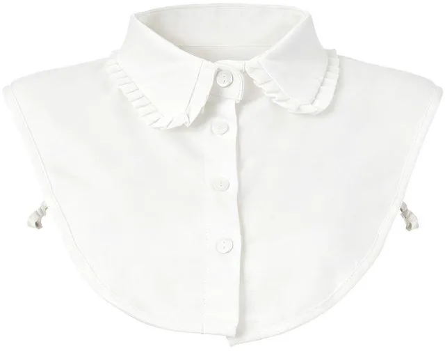 Alt view image 7 of 7 - Oweisong White Fake Collar for Women Dickey Shirt Under Blouses Detachable Faux Ruffled Button Up Shirts Half Collar Inserts