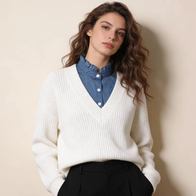 Alt view image 2 of 7 - Denim Fake Collar Shirt Detachable Blue Dickie Collars for Woman Dickey Collar Shirt Half Blouse False Denims Collars Blouse Top for Women Girls Decorative Favors, Versatile Accessories