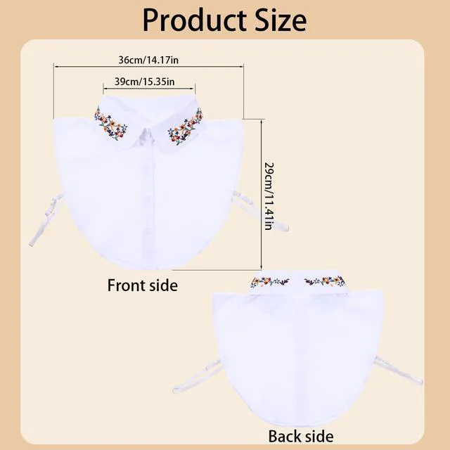 Alt view image 2 of 7 - Dickey Collar for Women, Detachable Collar for Women Shirts, Faux False Collars Half False Shirt Collars Tops Classic Fake Doll Shirt, Dickey Half Falses Blouse Dickeys for Girls Favors Graduation