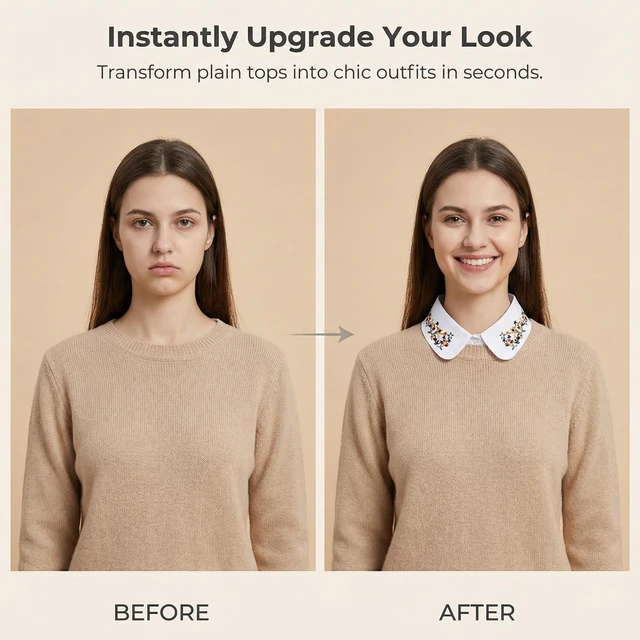 Alt view image 3 of 7 - Dickey Collar for Women, Detachable Collar for Women Shirts, Faux False Collars Half False Shirt Collars Tops Classic Fake Doll Shirt, Dickey Half Falses Blouse Dickeys for Girls Favors Graduation