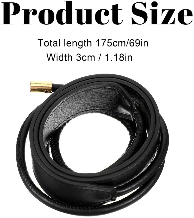 Alt view image 2 of 7 - Women's Leather Wrap Tie Waist Fashion Belts, PU Leather Knotted Skinny Belt Thin Waistband Sweater Coat Tie Bow Belt for Dresses, Fashion Rope Wrap Simple Belts for Women Sweaters, Coats (Black)