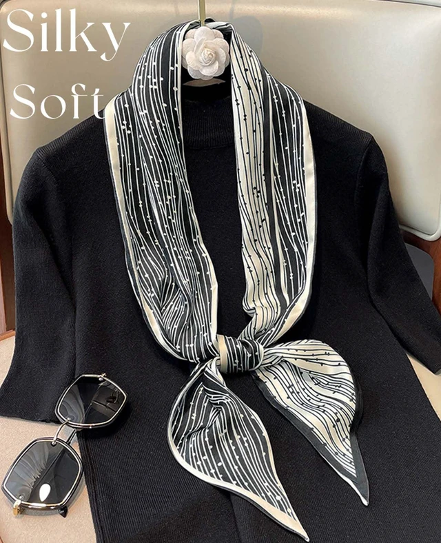 Alt view image 2 of 6 - Dailyacc Silky Head Scarf For Women Lightweight Neck Tie Hair Fashion Scarves - G34