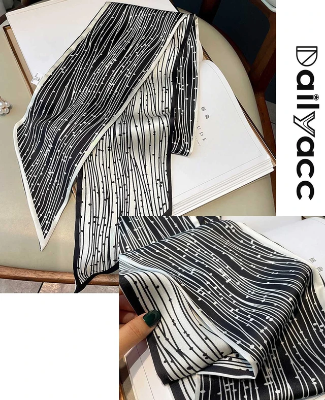 Alt view image 4 of 6 - Dailyacc Silky Head Scarf For Women Lightweight Neck Tie Hair Fashion Scarves - G34