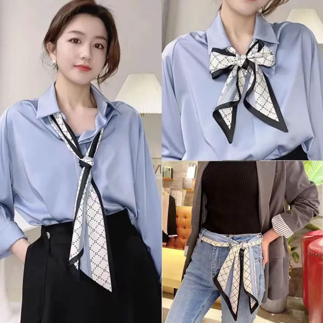 Alt view image 5 of 6 - Hexchasty Satin Head Hair Scarf Silky Neck Scarves for Women Purse Scarf