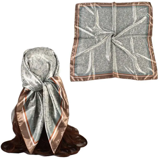 Main image of 35 Inches Silk Head Scarf-Satin Hair Scarves Silk Bandana Scarf Headscarf for Women's Fashion Scarves (Small cashews-Light green)