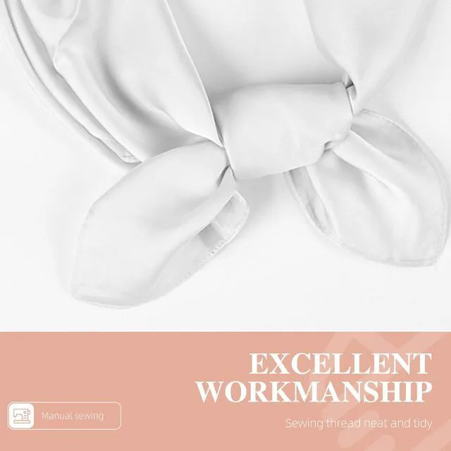 Alt view image 3 of 7 - 27.5 Inches Silk Head Scarf for Women Satin Hair Scarf Silk Wrap Neck Square Scarves Feeling Scarf Boho Headwear (Pure white)