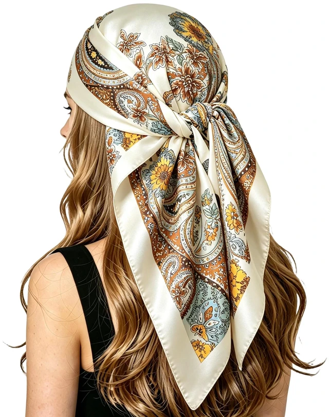 Main image of Eohak 35" Satin Head Hair Scarf for Women Silk Like Neck Scarf Hair Sleeping Wraps