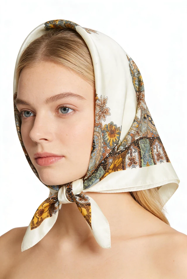 Alt view image 5 of 7 - Eohak 35" Satin Head Hair Scarf for Women Silk Like Neck Scarf Hair Sleeping Wraps