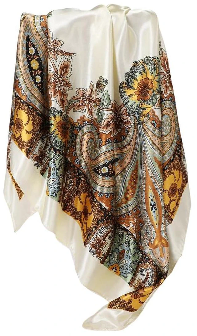 Alt view image 7 of 7 - Eohak 35" Satin Head Hair Scarf for Women Silk Like Neck Scarf Hair Sleeping Wraps