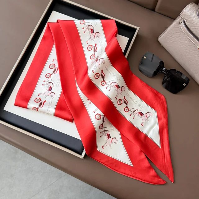 Alt view image 2 of 5 - Scarf for Women - 55"x5.5" Purse Scarf, Extra Long Skinny Scarves | Versatile Belt & Boho Neck Accessory