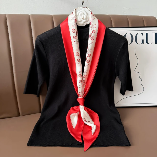Alt view image 4 of 5 - Scarf for Women - 55"x5.5" Purse Scarf, Extra Long Skinny Scarves | Versatile Belt & Boho Neck Accessory