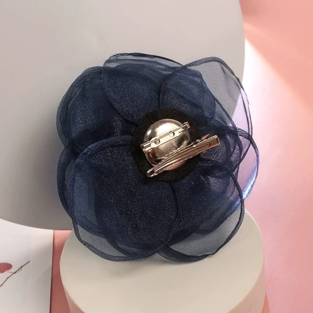 Alt view image 4 of 7 - Rose Flower Hairpin Hair Clip Rose Floral Brooches for Women Hair Accessories Wedding (Blue)