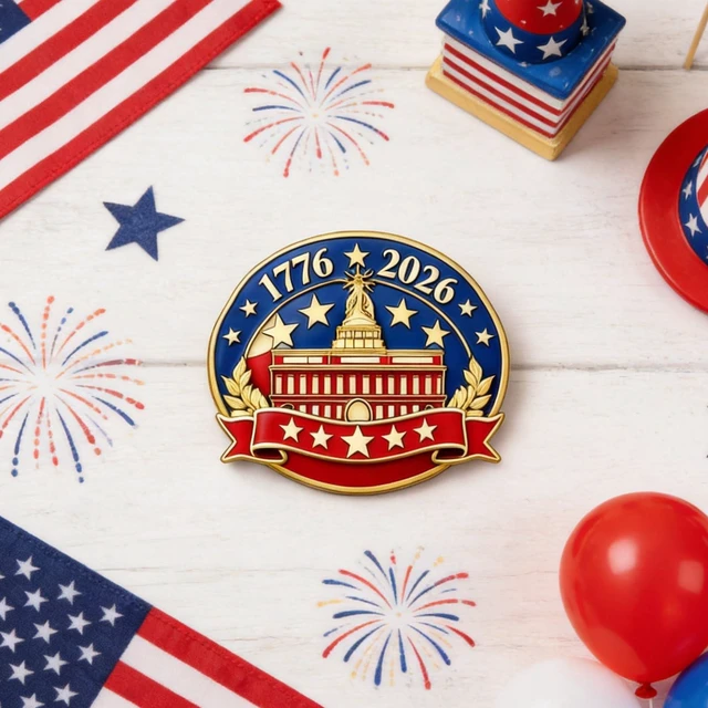 Alt view image 5 of 7 - Brooch Pin For Women, Patriotic Fourth Of July Brooch Pin For Women, Fourth Of July, Parades, Gift Ready Accessory, Gift Jewelry