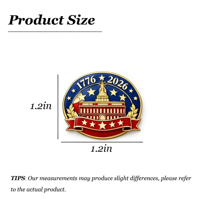 Alt view image 6 of 7 - Brooch Pin For Women, Patriotic Fourth Of July Brooch Pin For Women, Fourth Of July, Parades, Gift Ready Accessory, Gift Jewelry